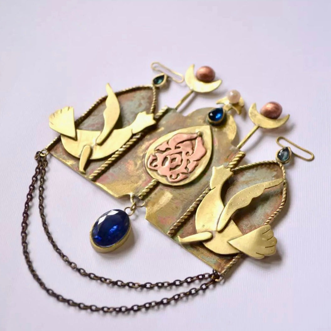 COLLANA IN OTTONE FATTA A MANO."PERSIA"